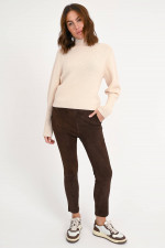 Strickpullover mit Stehkragen in Pearl