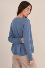 Cashmere Pullover in Mittelblau