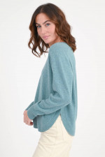 Pullover aus Cashmere in Aqua meliert