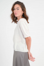 Kurzarm-Pullover in Natur