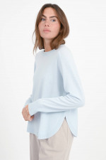 Cashmere-Pullover mit abgerundetem Saum in Wave