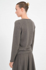 Pullover mit Rollsaum in Cacao meliert