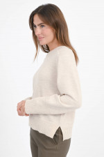 Pullover aus Wolle in Light Beige meliert
