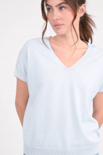 Kurzarm-Pullover in Hellblau