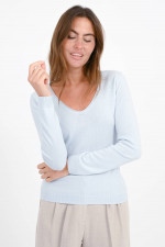 Strickpullover mit V-Neck in Wave