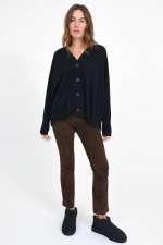 Oversized Strickjacke aus Woll-Cash-Mix in Black