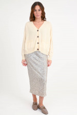 Cashmere-Cardigan in Vanille