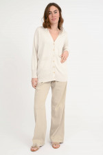 Cardigan aus Baumwoll-Mix in Ivory