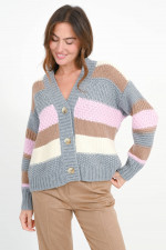 Strickjacke aus Woll-Cashmere-Mix in Candy Stripe