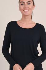 Jersey Langarmshirt in Schwarz