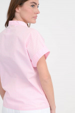 Karrierte Bluse MAEL in Rosa/Weiß