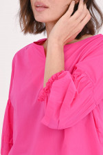 Bluse ROSY mit Ballonärmeln in Hot Pink