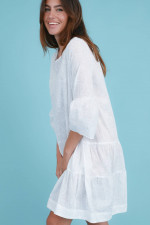 Kleid STELLA mit Allover Stickerei in Weiß