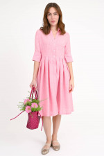 Hemdblusenkleid mit Kellerfalten in Pink meliert