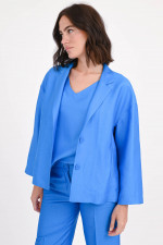 Blazer aus Viskose-Seide-Mix in Bright Blue 