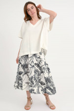 Oversize Bluse aus Leinen in Ivory