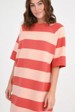 Kurzarmkleid LEOPOLDINE in Rosa/Korallrot