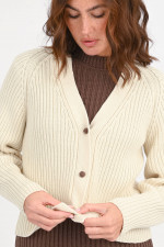 Rippstrickjacke MILLICENT in Creme