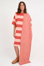 Schal JULIUS in Rosa/Korallrot gestreift