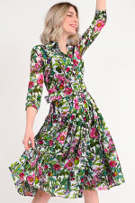 Kleid AUDREY in Weiß/Pink/Grün