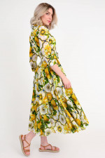 Kleid ASTER in Gelb gemustert