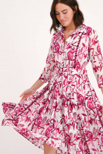 Kleid AUDREY in Pink/Weiß gemustert