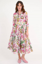 Kleid ASTER mit Blumenmuster in Weiß/Multicolor
