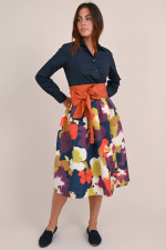 Kleid ELENAT mit floralem Muster in Navy