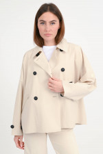 Zweireihige Jacke mit Fledermausärmel in Beige