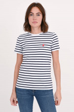 Gestreiftes T-Shirt in Navy/Weiß