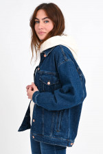 Oversized Jeansjacke in Dunkelblau