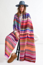 Schal COLORFUL STRIPES LARGE in Pink/Multi