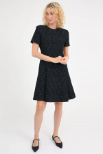 Bouclékleid ELIN in Schwarz/Gold