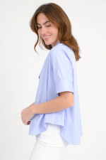 A-Linien Bluse mit kurzem Arm in Hellblau