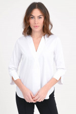 Bluse mit V-Auschnitt in Weiß