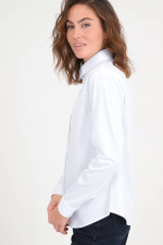 Jersey Langarm-Bluse in Weiß