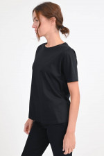 Baumwoll-Shirt in Schwarz