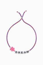 SQUARE LETTER & CHARM Armband DREAM in Pink/Blau