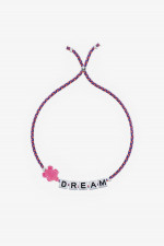 SQUARE LETTER & CHARM Armband DREAM in Pink/Blau