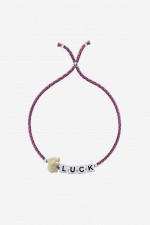 SQUARE LETTER & CHARM Armband LUCK in Pink/Violett