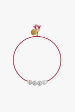 Armband mit Buchstaben-Perlen LOVE in Rot