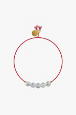 Armband mit Buchstabenperlen LAUGH in Rot 