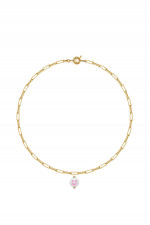 HAPPY FACE CHAIN Halskette in Gold/Rosa