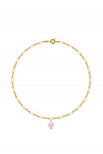 HAPPY FACE CHAIN Halskette in Gold/Rosa