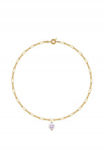 HAPPY FACE CHAIN Halskette in Gold/Lila