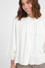 Bluse mit voluminösen Ärmeln in Natur