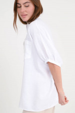 Bluse mit Cowboy-Knopfleiste in Weiß