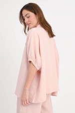 Bluse mit Cowboy-Knopfleiste in Blush