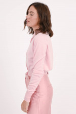 Feinstrickweste mit Pelzkragen in Soft Pink