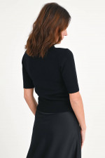 Strickshirt NO DRAMA in Schwarz